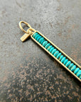 Persian Turquoise Beaded Stick Pendant - KMJ Hilary Finck Jewelry - Necklaces