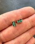 Captured Persian Turquoise Box Studs - 14k Gold + Persian Turquoise