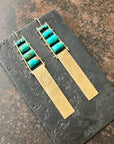 Persian Turquoise Tower Earrings - 14k Gold + Persian Turquoise Beads