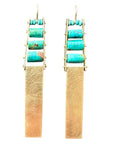 Persian Turquoise Tower Earrings - 14k Gold + Persian Turquoise Beads