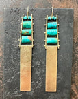 Persian Turquoise Tower Earrings - 14k Gold + Persian Turquoise Beads