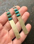 Persian Turquoise Tower Earrings - 14k Gold + Persian Turquoise Beads