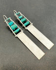 Persian Turquoise Silver Tower Earrings - KMJ Hilary Finck Jewelry - Earrings