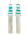 Persian Turquoise Silver Tower Earrings - KMJ Hilary Finck Jewelry - Earrings