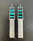 Persian Turquoise Silver Tower Earrings - KMJ Hilary Finck Jewelry - Earrings