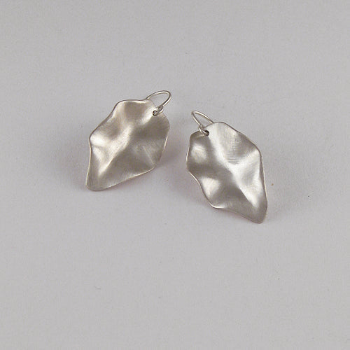 Twisted Leaf Earrings - Silver