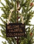 Welcome To Colorful Colorado, 4" Mini Sign with Jute