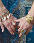 Big Bloom Cuff - Brass + Blue Sapphire