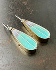 Captured Opalized Wood Teardrop Earrings - 18k/14k Gold + Sterling Silver