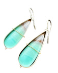 Captured Opalized Wood Teardrop Earrings - 18k/14k Gold + Sterling Silver