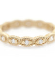 Ribbed Scallop Band - l8k Yellow Gold + Diamonds (.2l ctw)