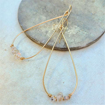 Ciele Earrings - 14k Gold Fill+Herkimer Diamond