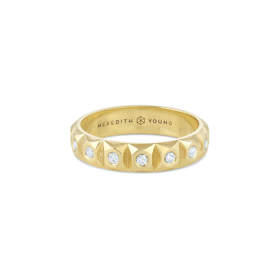 Ziggurat Eternity Band in Diamonds - 18k Gold + Diamonds