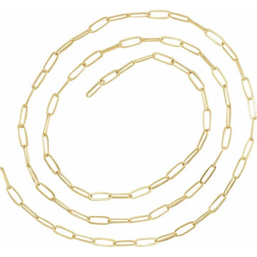 14K Yellow 2mm Elongated Ultra Light Cable Chain - 20
