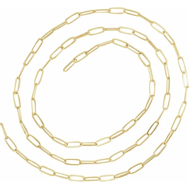 14K Yellow 2mm Elongated Ultra Light Cable Chain - 20