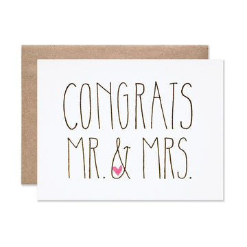Wedding / Congrats Mr & Mrs Card