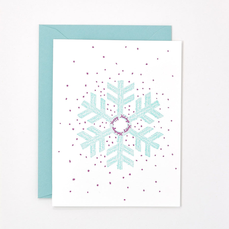 Snowflake Christmas Letterpress Card