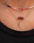 Brazilian Pink Tourmaline Necklace - 14k Gold