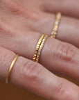 Aspen Wedding Stackers with Diamonds - 18ky Gold, 14kpw Gold + VS Diamonds
