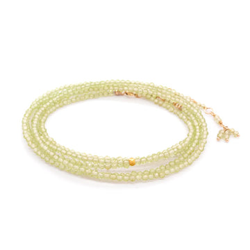 Peridot Wrap Bracelet-Necklace - 18k Gold + Peridot