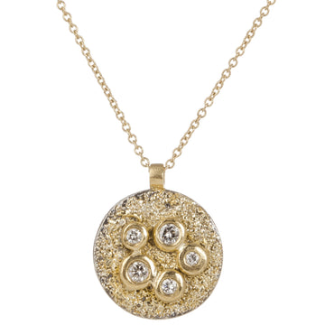 Dusted Bauble Necklace -  22ky, 18ky, Oxidized Silver + VS Diamonds
