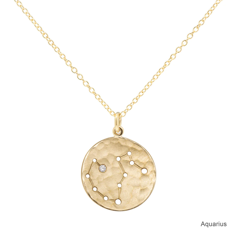 Celestial Sign Necklaces - 18k Gold + Diamond