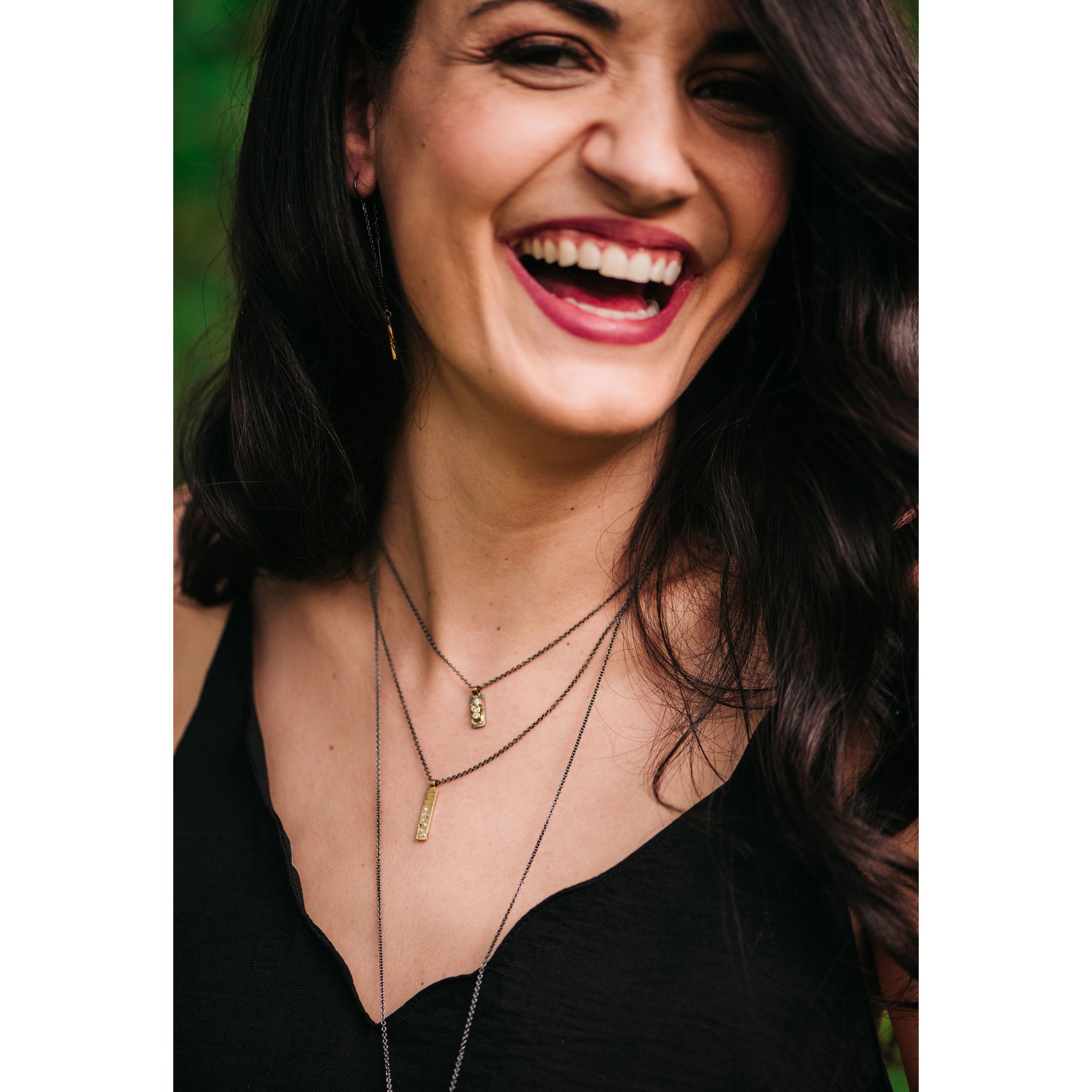 Aspen Bauble Necklace - 18k gold, Oxidized Silver + Reclaimed Diamonds