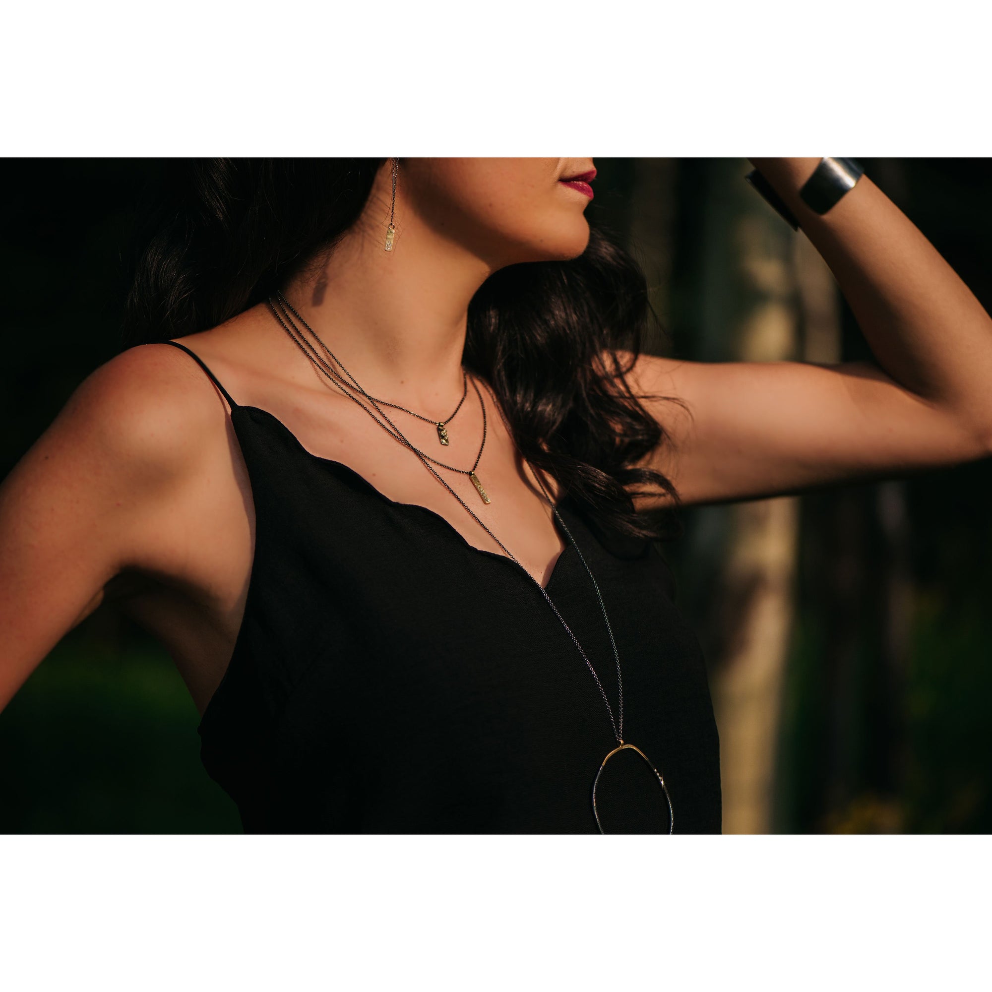 Aspen Bauble Necklace - 18k gold, Oxidized Silver + Reclaimed Diamonds
