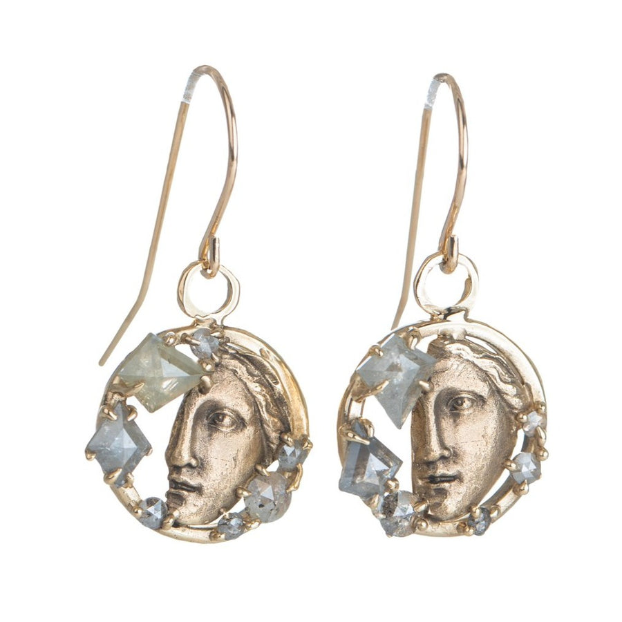 Rose Cut Diamond Twin Face earrings