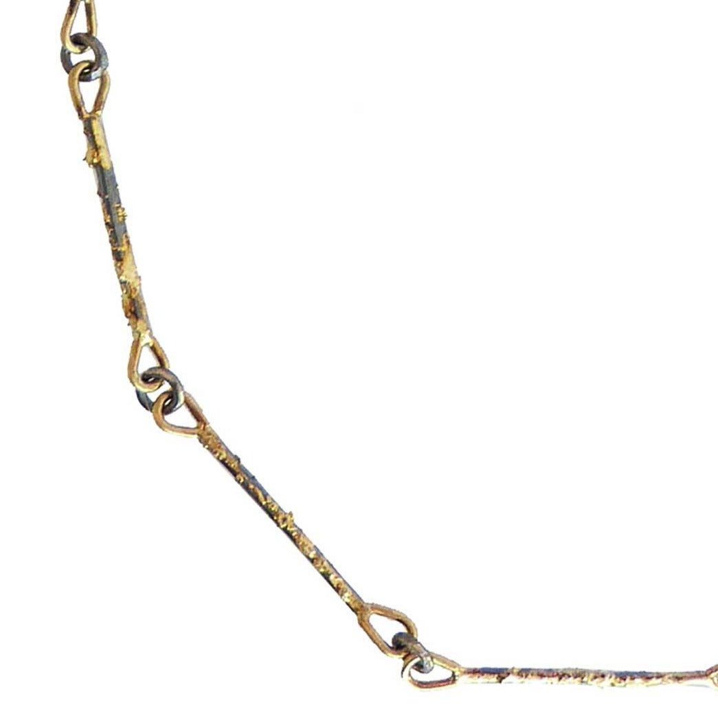 Dusted Bar + Link Necklace - 22k/14k Gold + Oxidized Silver - KMJ Kate Maller Jewelry Jewelry - Necklaces