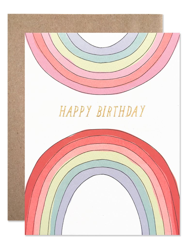 Happy Birthday Glitter Foil Rainbow Card