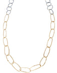 Breezy Chain Link Necklace - 18k Gold + Oxidized Silver