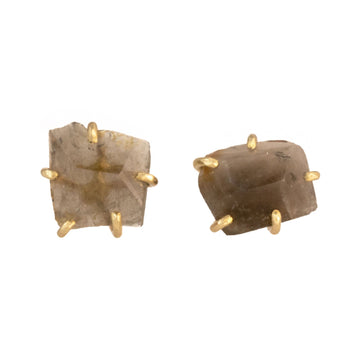 California Smokey Quartz Medium Stone Studs