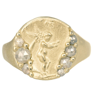 Cherub Ring - 14k Gold + Diamonds