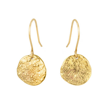 Full Moon Celestial Earrings - Brass