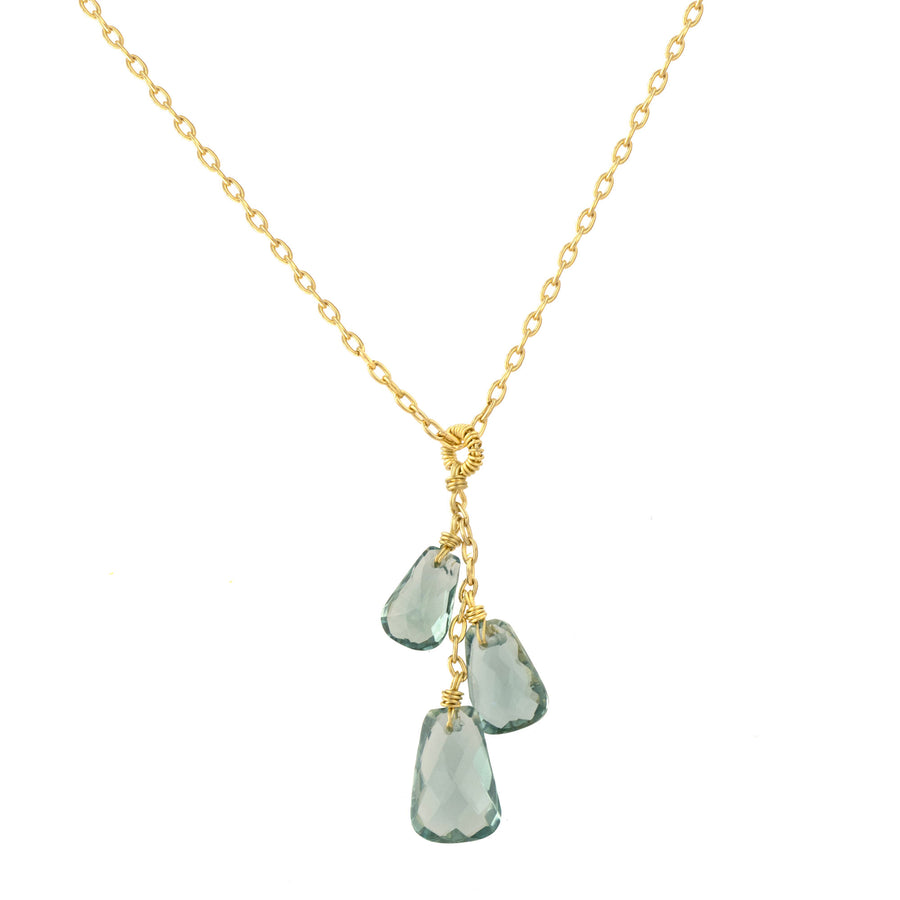 Spring Rain Necklace - 14k Gold Fill + Teal Quartz