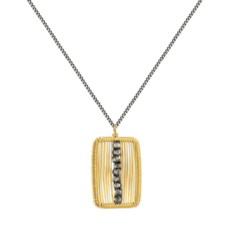 Between the Lines Necklace - 14k Gold Fill + Silver