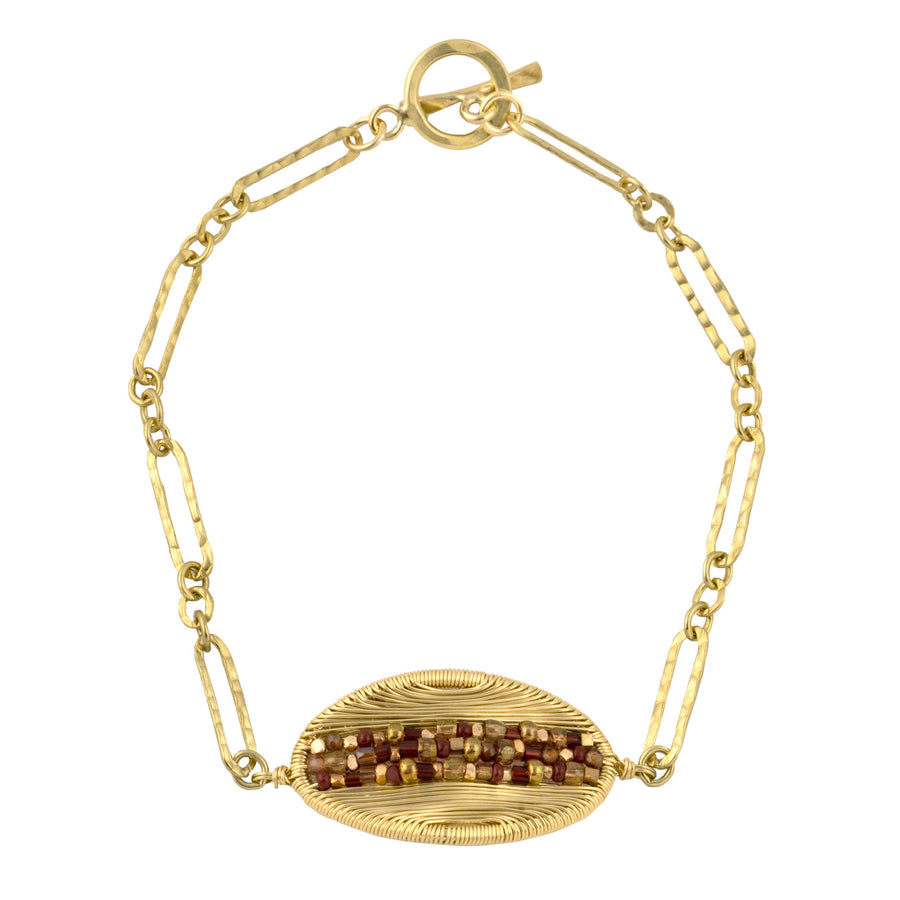 Paragon Oval Bracelet - 14k Gold Fill + Garnet
