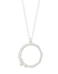 Encrusted Round Branch Necklace - Silver