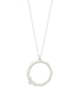 Encrusted Round Branch Necklace - Silver