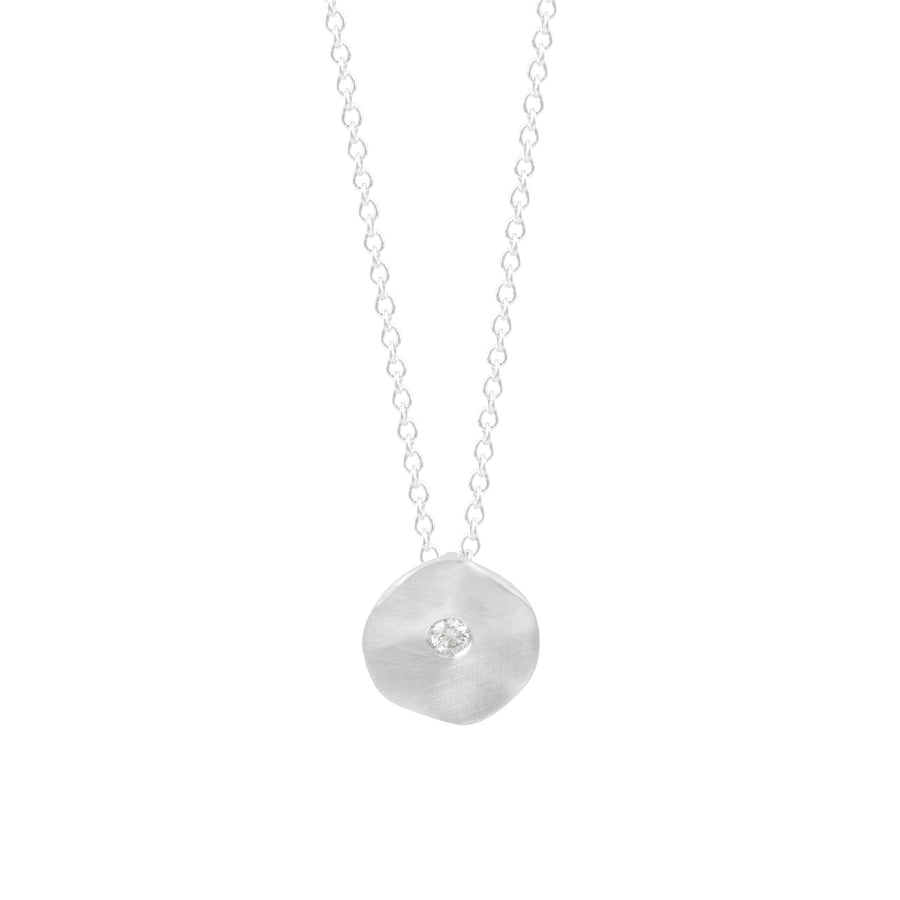 Seed Necklace in Silver + Diamond
