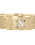 Wide Gold + Baguette Diamond Band with 14k + Diamonds