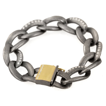 Alicia Silver Link Bracelet - 18k Gold + Diamonds