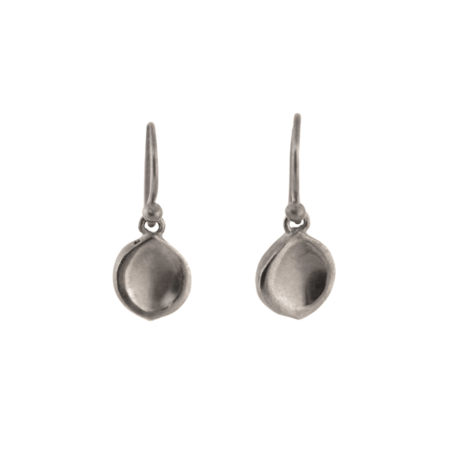 Seed Drop Earrings - Oxidized Silver