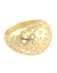 Shadow Dome Band with Diamond - 14ky Gold