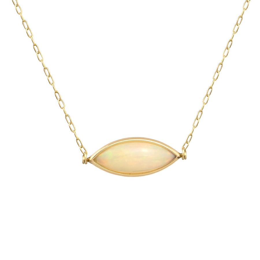 Austral Opal Marquise Football Spiral Necklace 18k