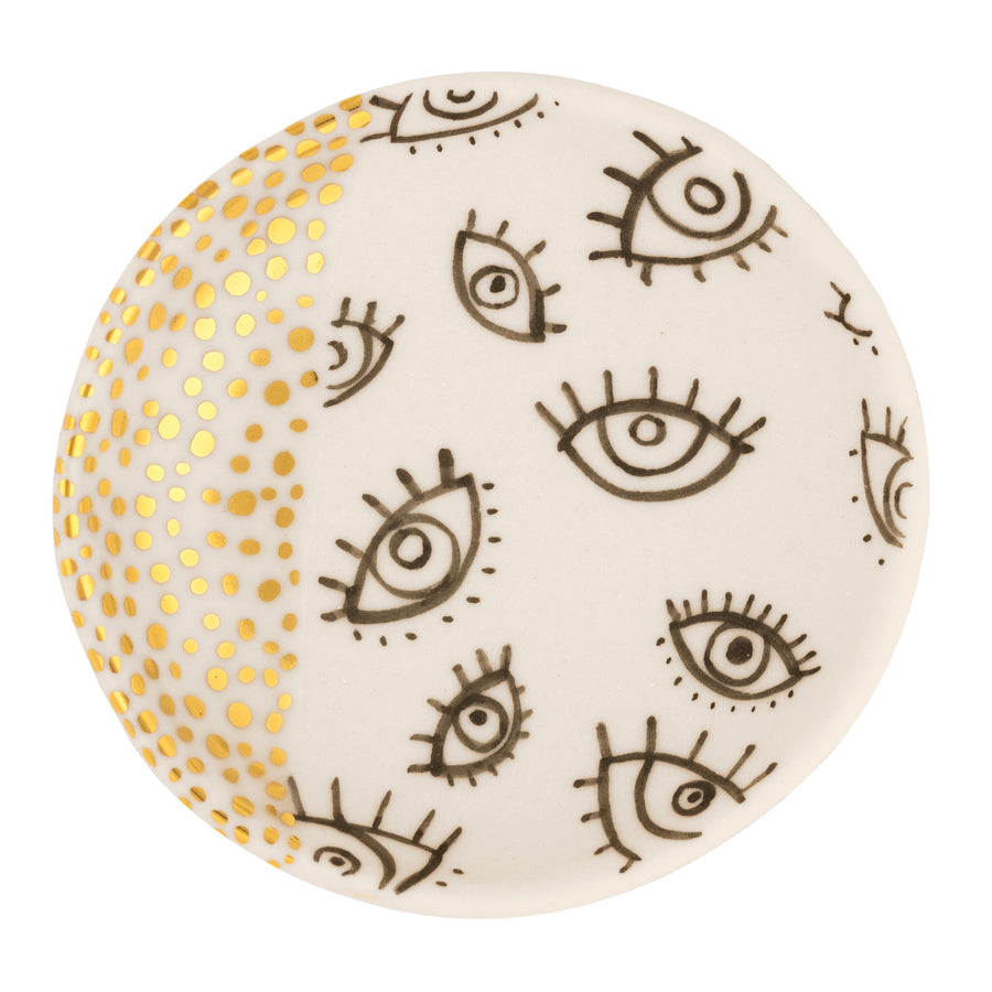 Open Eye + Gold Dot Cluster Ring Dish