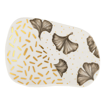 Gingko Flowers + Gold Dots + Gold Sprinkle Dish