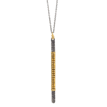 Mixed Metal Shimmer Stick Necklace - 14k Gold Fill, Silver