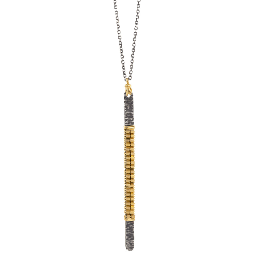 Mixed Metal Shimmer Stick Necklace - 14k Gold Fill, Silver